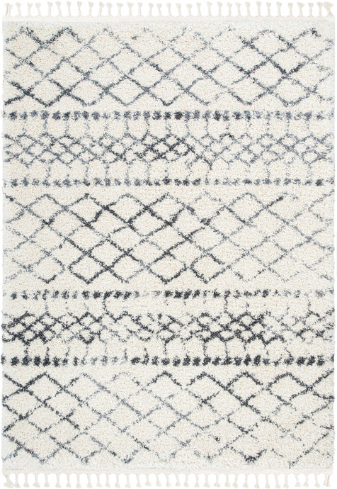 Blossom Moroccan Trellis Ivory Super Soft And Thick Shag Rug