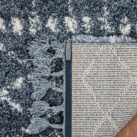 Blossom Moroccan Trellis Blue Super Soft And Thick Shag Rug