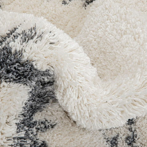 Mona Tribal Southwestern Ivory Super Soft And Thick Shag Rug