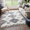 Mona Tribal Southwestern Ivory Super Soft And Thick Shag Rug