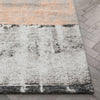 Fanos Modern Distressed Abstract Brush Strokes Salmon Grey Kilim-Style Rug
