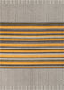 Chia Contemporary Solid & Striped Beige Gold 5'3" x 7'3" Rug