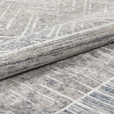 Agma Contemporary Abstract Waves Grey Beige 5'3" x 7'3" Rug