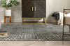 Jato Contemporary Distressed Geometric Pattern Grey Kilim-Style 5'3" x 7'3" Rug