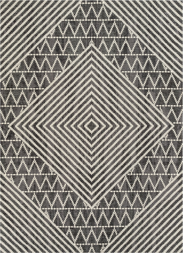 Kapa Contemporary Geometric Chevron Stripes Grey 5'3" x 7'3" Rug