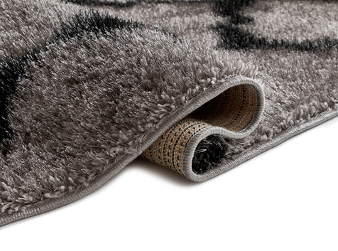 Humble Grey Modern Lattice Shag Rug