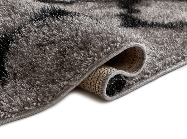Humble Grey Modern Lattice Shag Rug