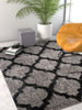 Humble Grey Modern Lattice Shag Rug