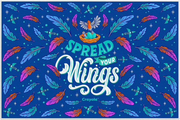 Crayola Spread Your Wings Blue Area Rug By Well Woven