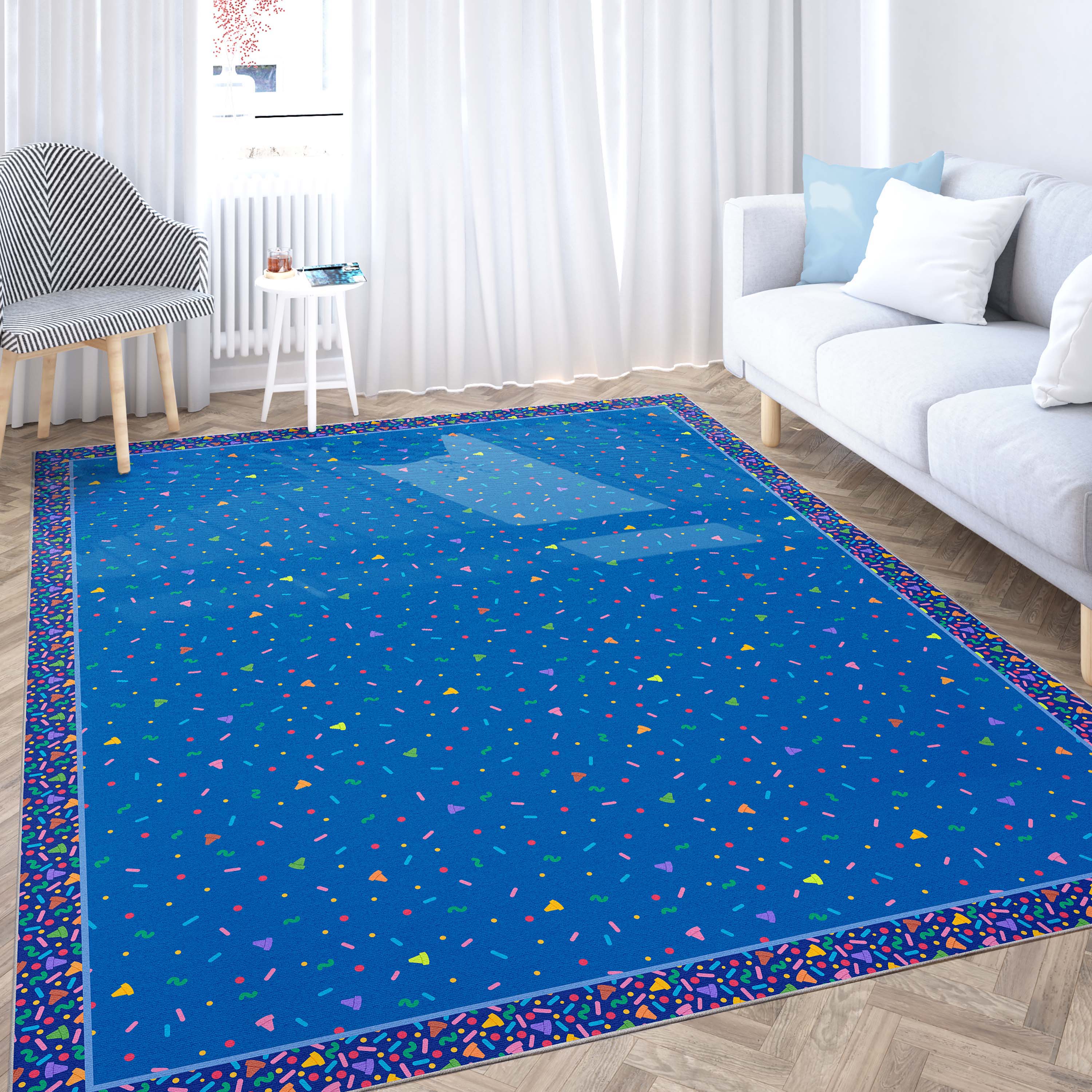 Crayola Confetti Blue Area Rug By Well Woven