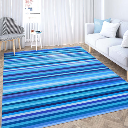 Crayola Stripe Blue Area Rug By Well Woven