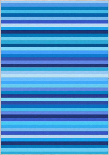 Crayola Stripe Blue Area Rug By Well Woven