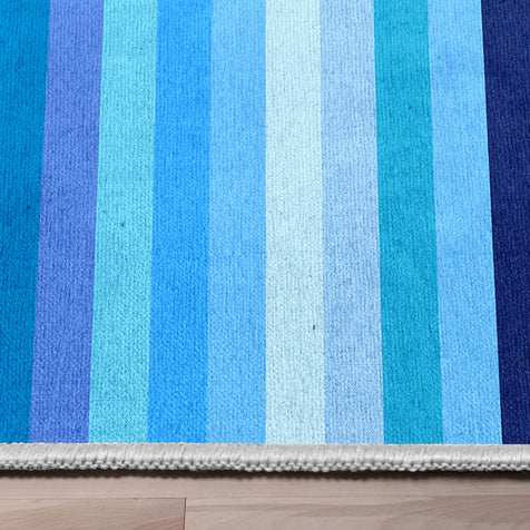 Crayola Stripe Blue Area Rug By Well Woven