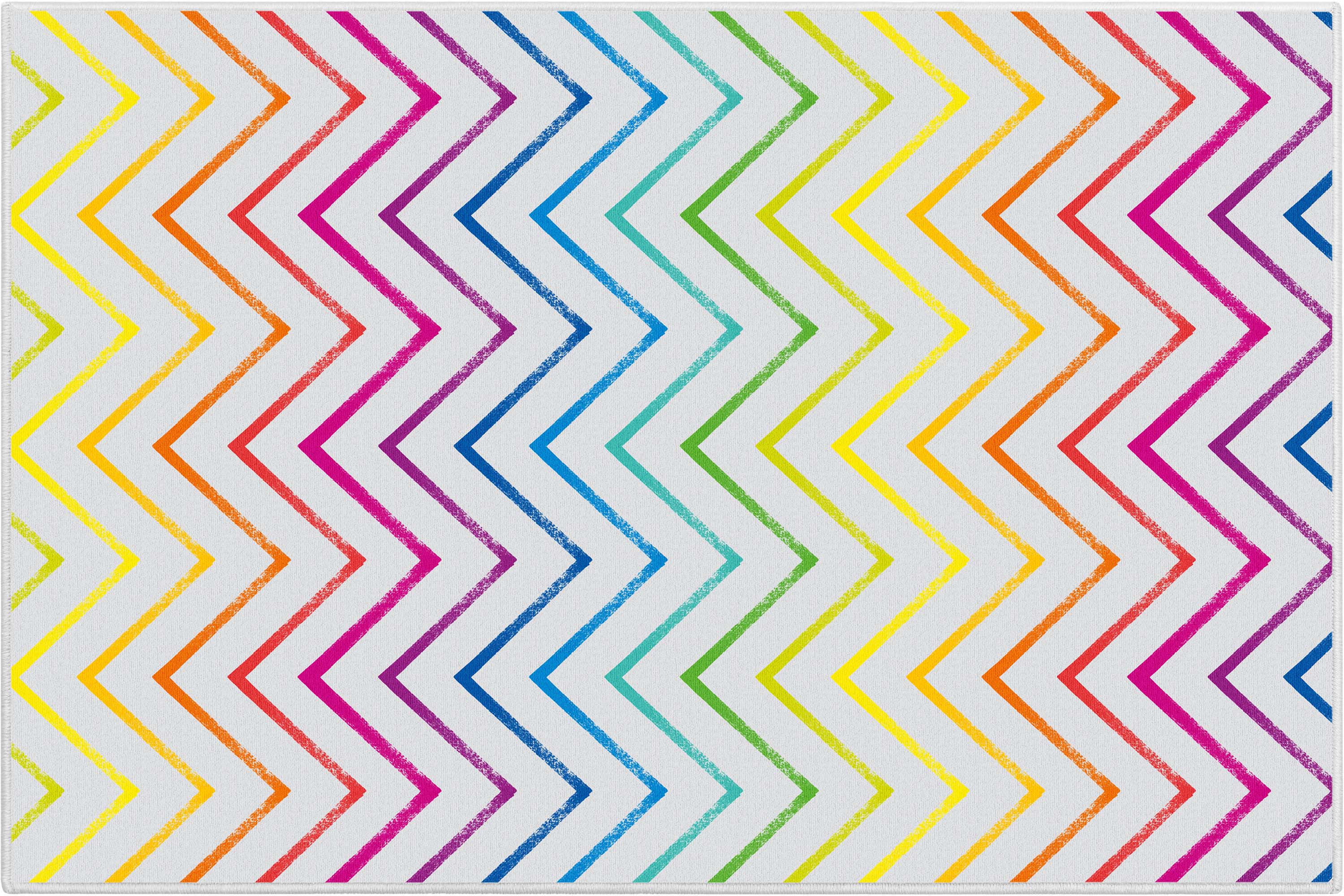 Crayola Zig Zag Multicolor Area Rug By Well Woven