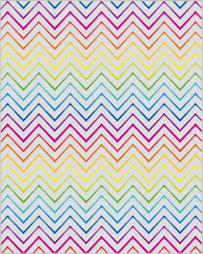 Crayola Zig Zag Multicolor Area Rug By Well Woven