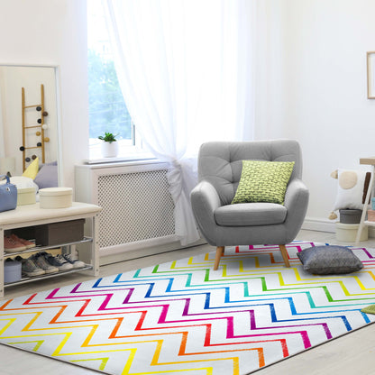 Crayola Zig Zag Multicolor Area Rug By Well Woven