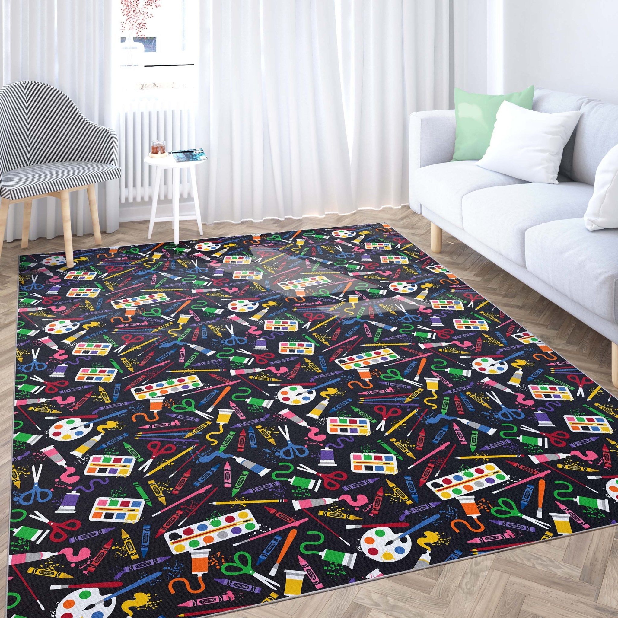 Crayola Art Supplies Black Area Rug By Well Woven Well Woven