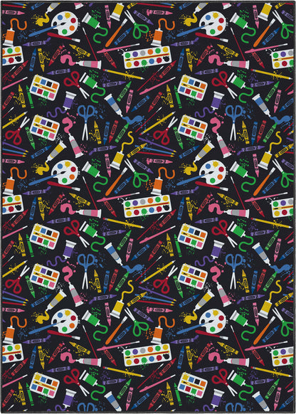 Crayola Art Supplies Black Area Rug By Well Woven