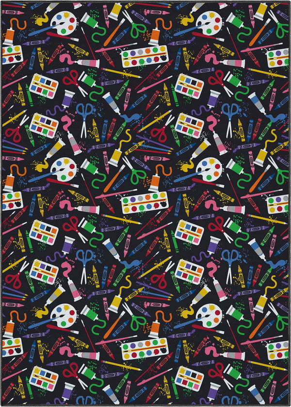 Crayola Art Supplies Black Area Rug By Well Woven