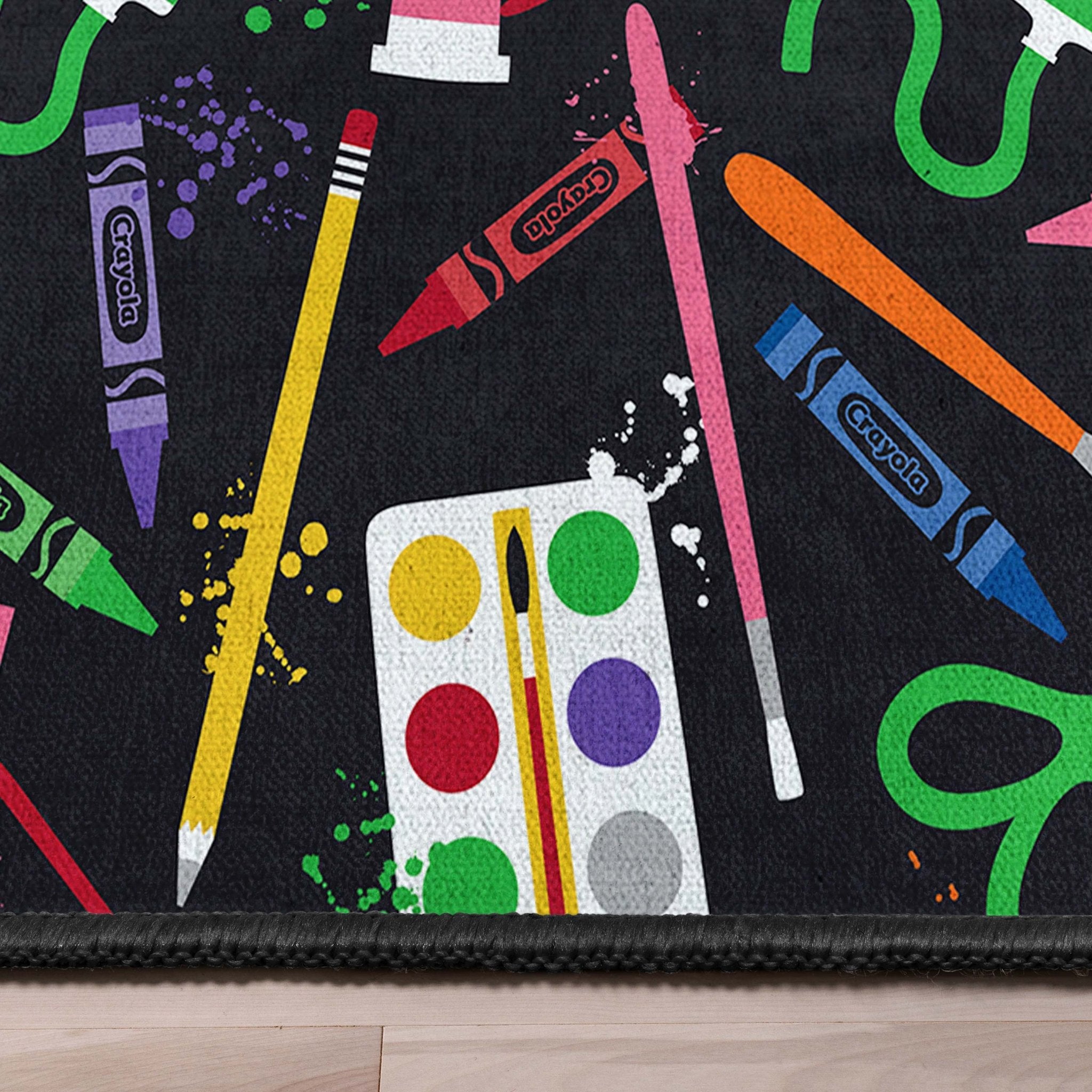 Crayola Art Supplies Black Area Rug By Well Woven Well Woven
