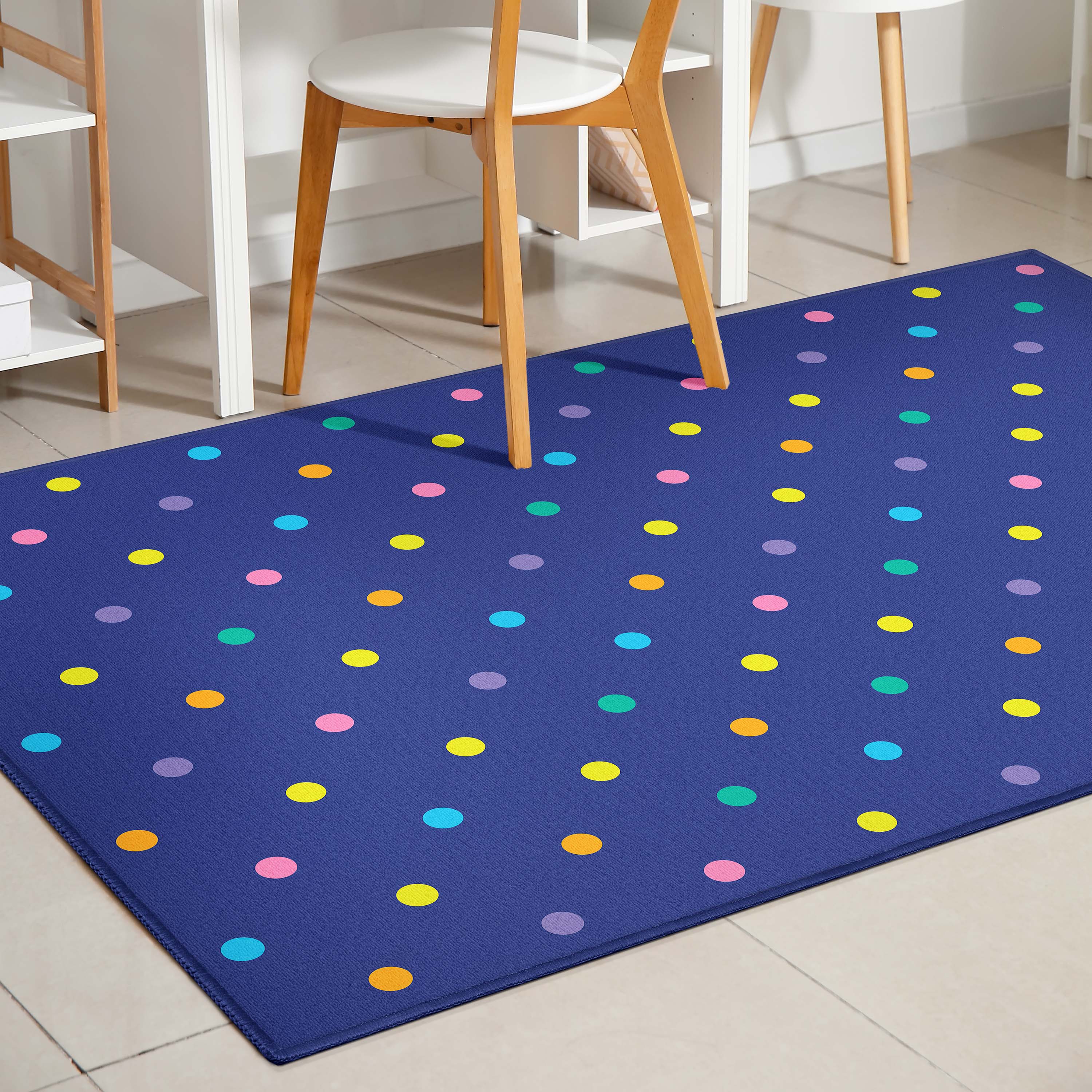 Crayola Polka Dot Blue Area Rug By Well Woven