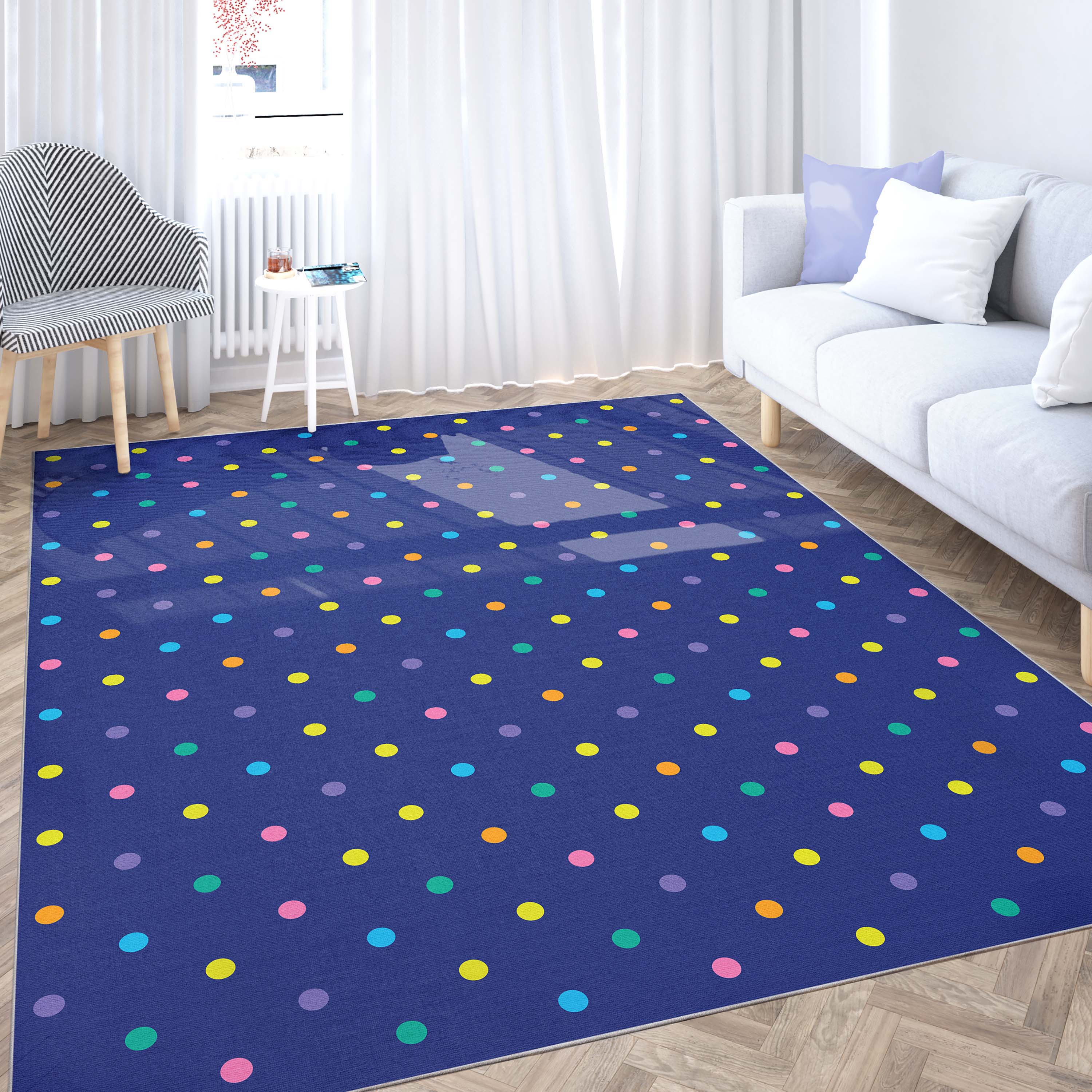 Crayola Polka Dot Blue Area Rug By Well Woven