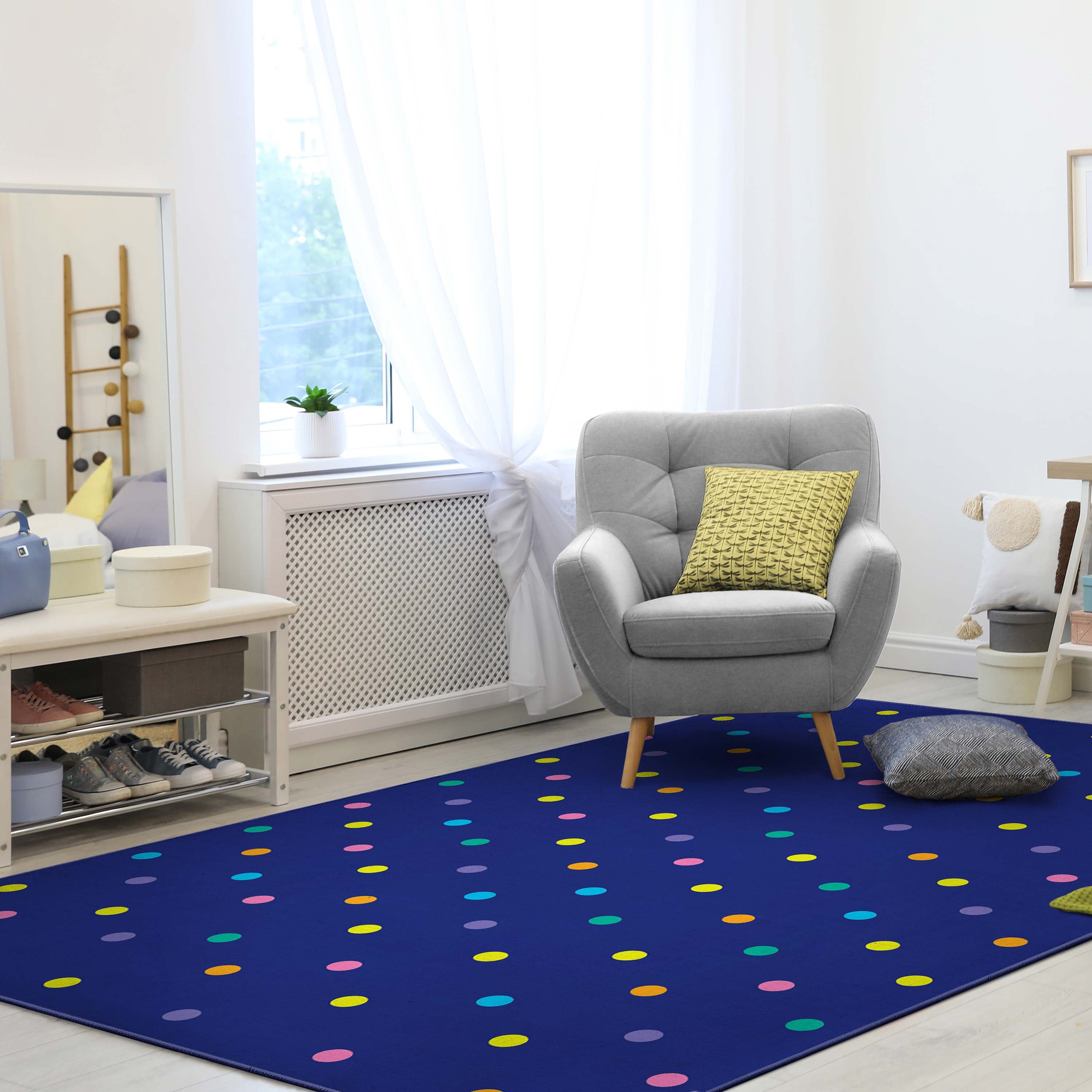 Crayola Polka Dot Blue Area Rug By Well Woven