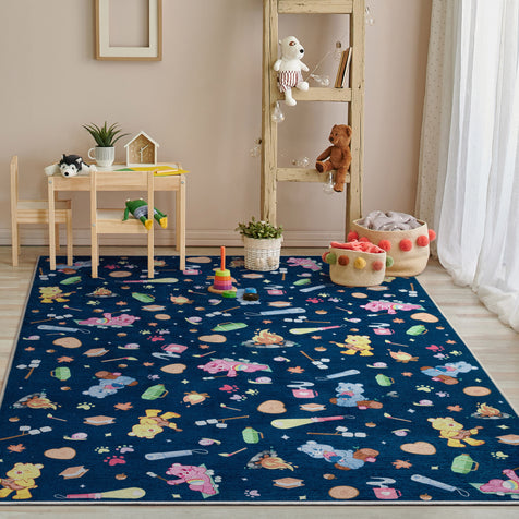 Care Bears Happy Campers Blue Area Rug By Well Woven