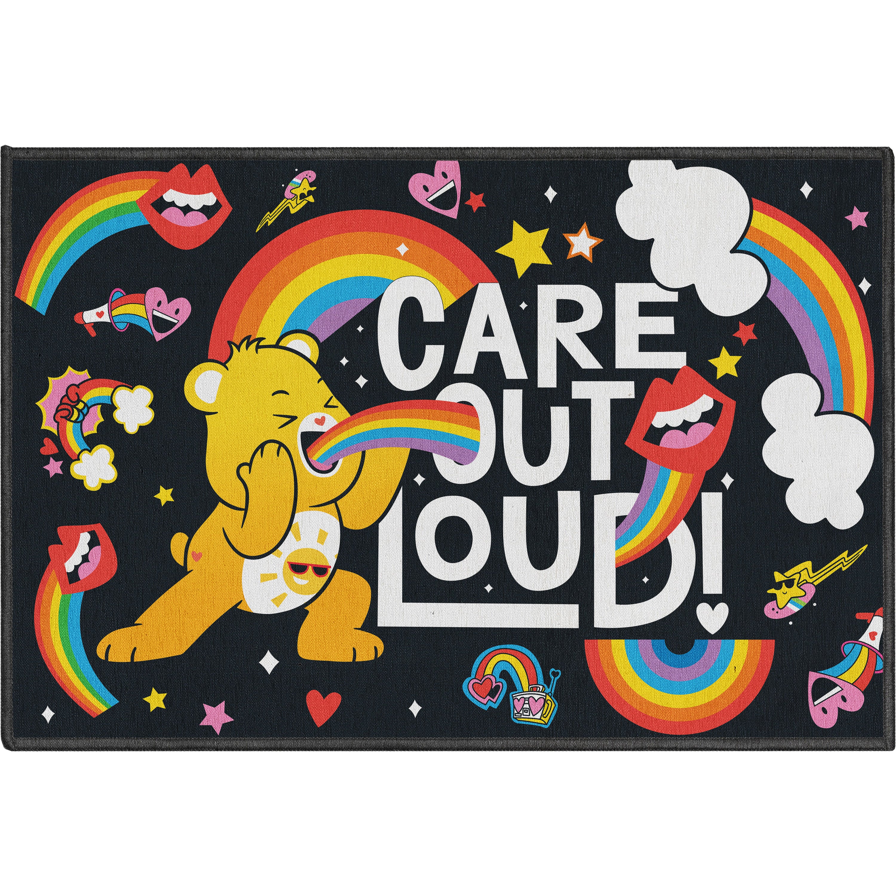 Care Out Loud Black Multicolor Area Rug By Well Woven