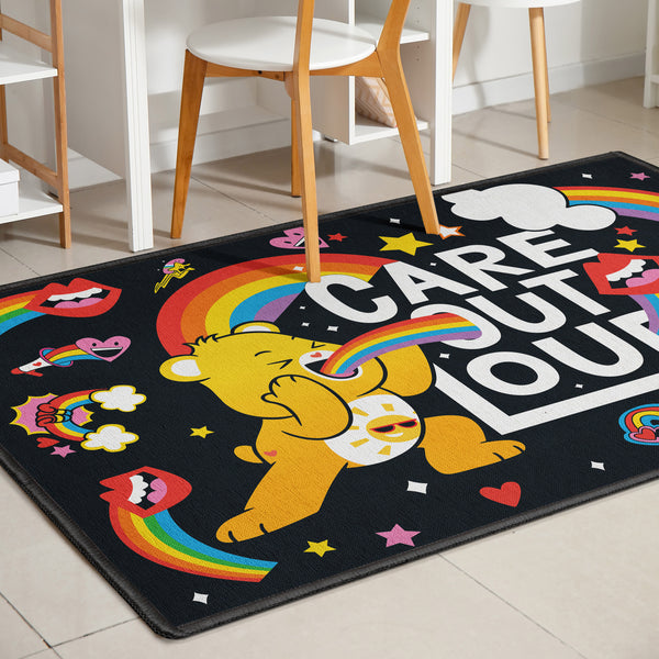 Care Bears Care Out Loud Black Multicolor Area Rug By Well Woven