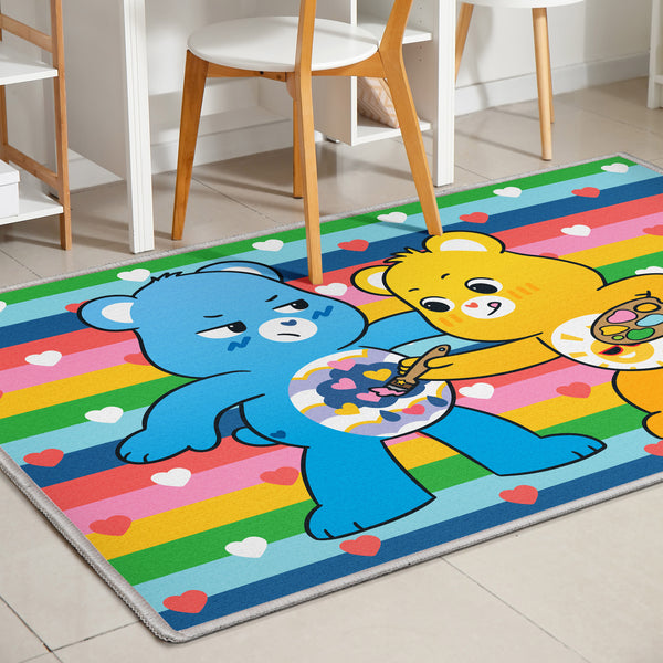 Care Bears Painting Season Blue Multicolor Area Rug By Well Woven