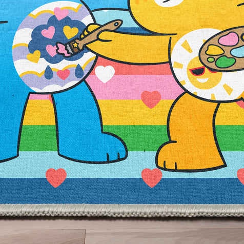 Care Bears Painting Season Blue Multicolor Area Rug By Well Woven
