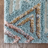 Thanatos Modern Geometric Light Blue High-Low Shag Rug