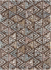 Thanatos Modern Geometric Brown High-Low Shag Rug