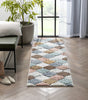 Calliope Moroccan Trellis Ivory Blue High-Low Shag Rug