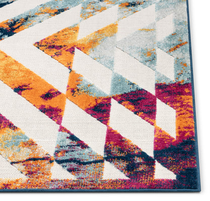 Carmen Geometric Chevron Bold Multi-Color Multi Indoor/Outdoor High-Low Rug