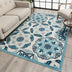 Cabo Bold Floral Blue Indoor/Outdoor High-Low Rug