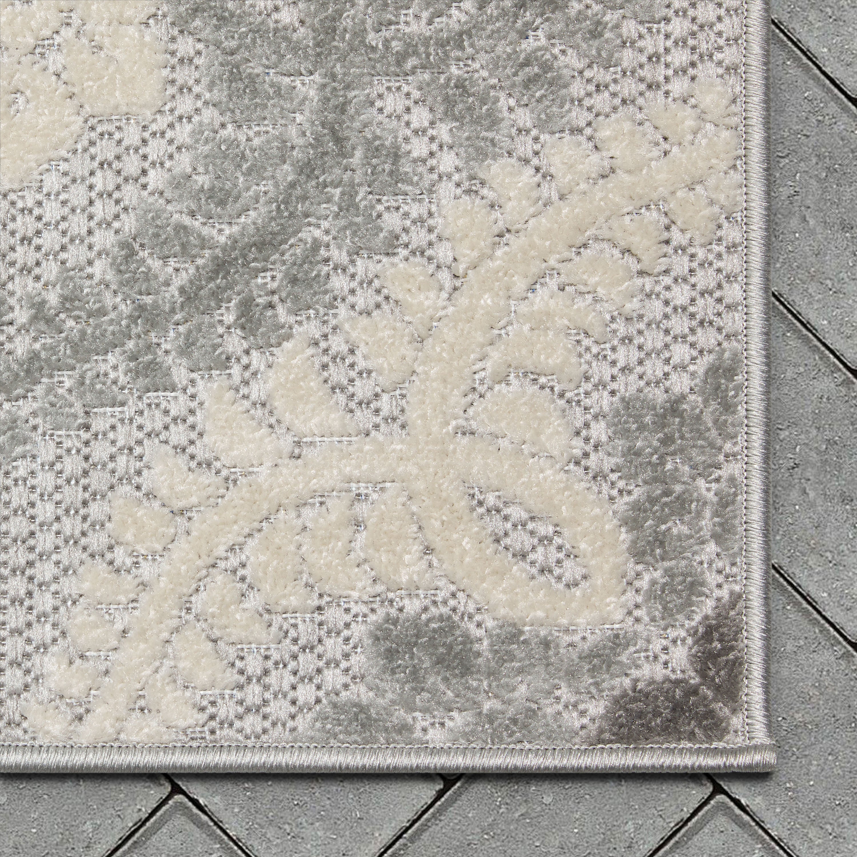 Loewy Modern Geometric Indoor/Outdoor Grey High-Low Rug