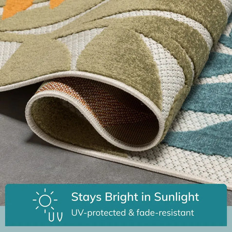 Mariah Ivory Multi Tropical Indoor Outdoor Rug