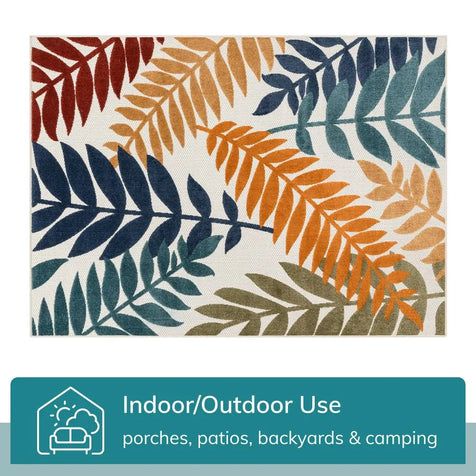 Mariah Ivory Multi Tropical Indoor Outdoor Rug