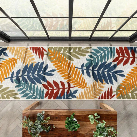 Mariah Ivory Multi Tropical Indoor Outdoor Rug