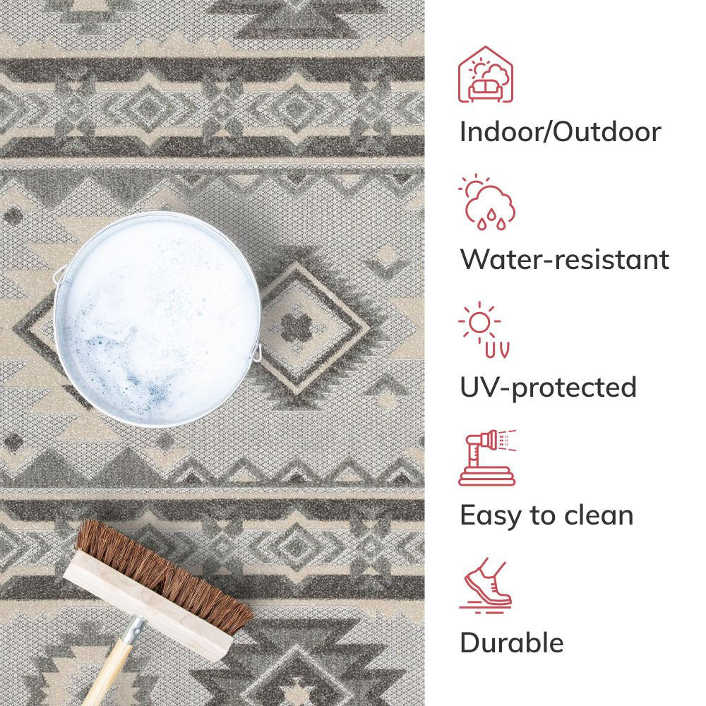 Mamba Grey Modern Indoor Outdoor Rug