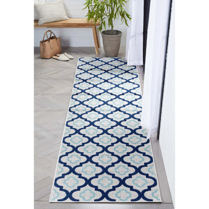 Illuminate Blue Modern Indoor Outdoor Rug Well Woven