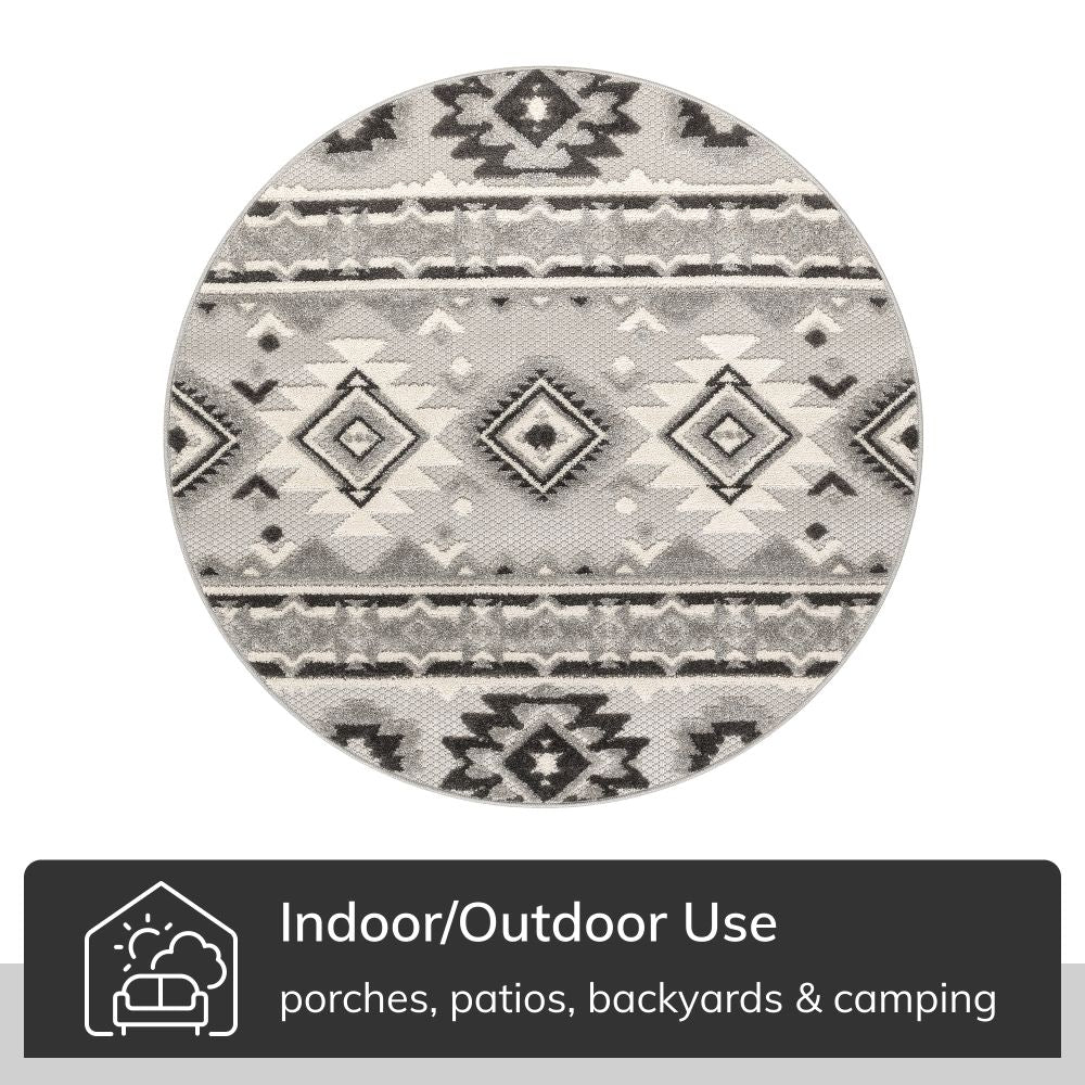 Mamba Grey Modern Indoor Outdoor Rug