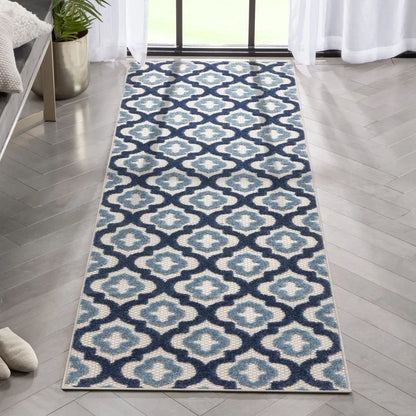 Illuminate Blue Modern Indoor Outdoor Rug Well Woven