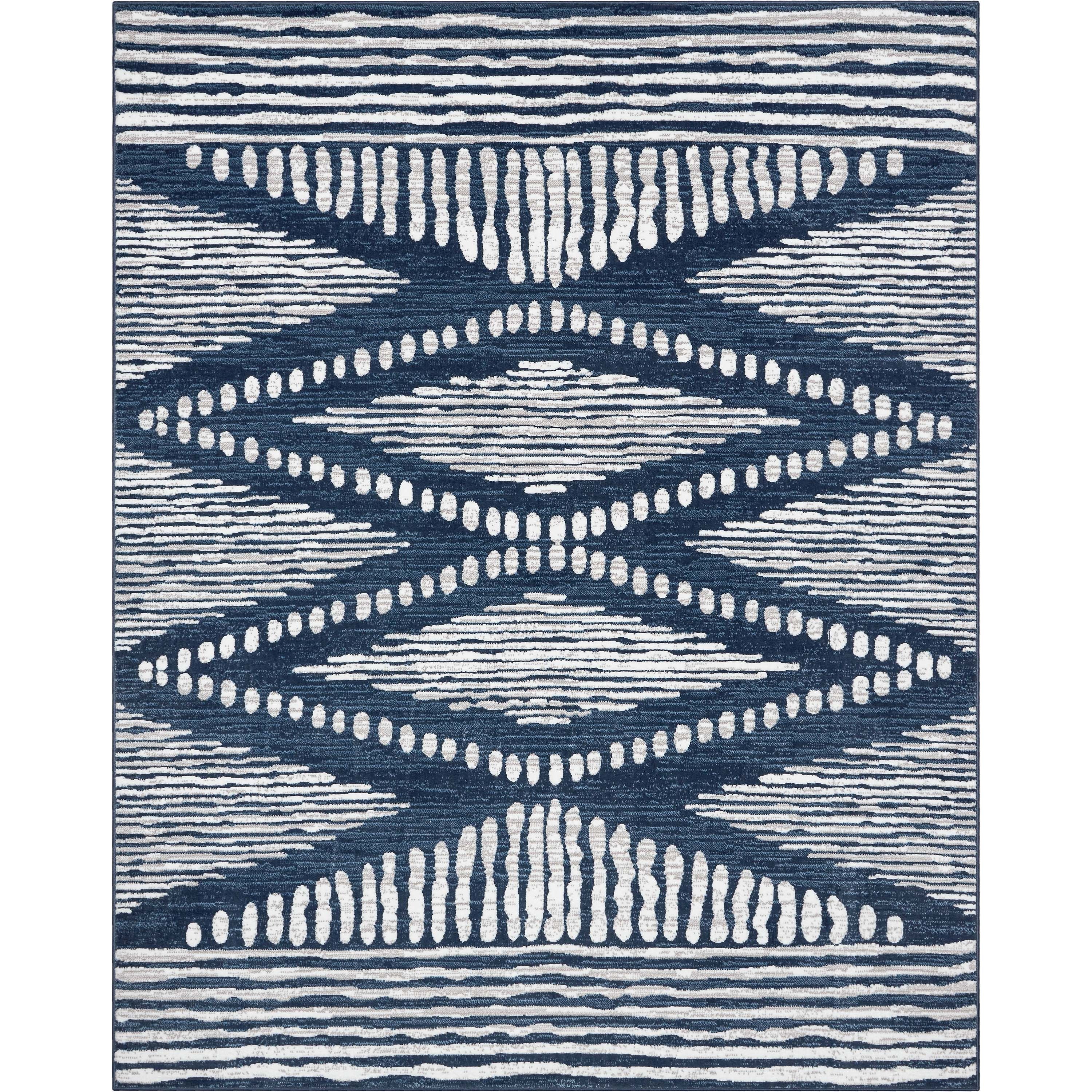 Aosta Tribal Diamond Pattern Blue Rug