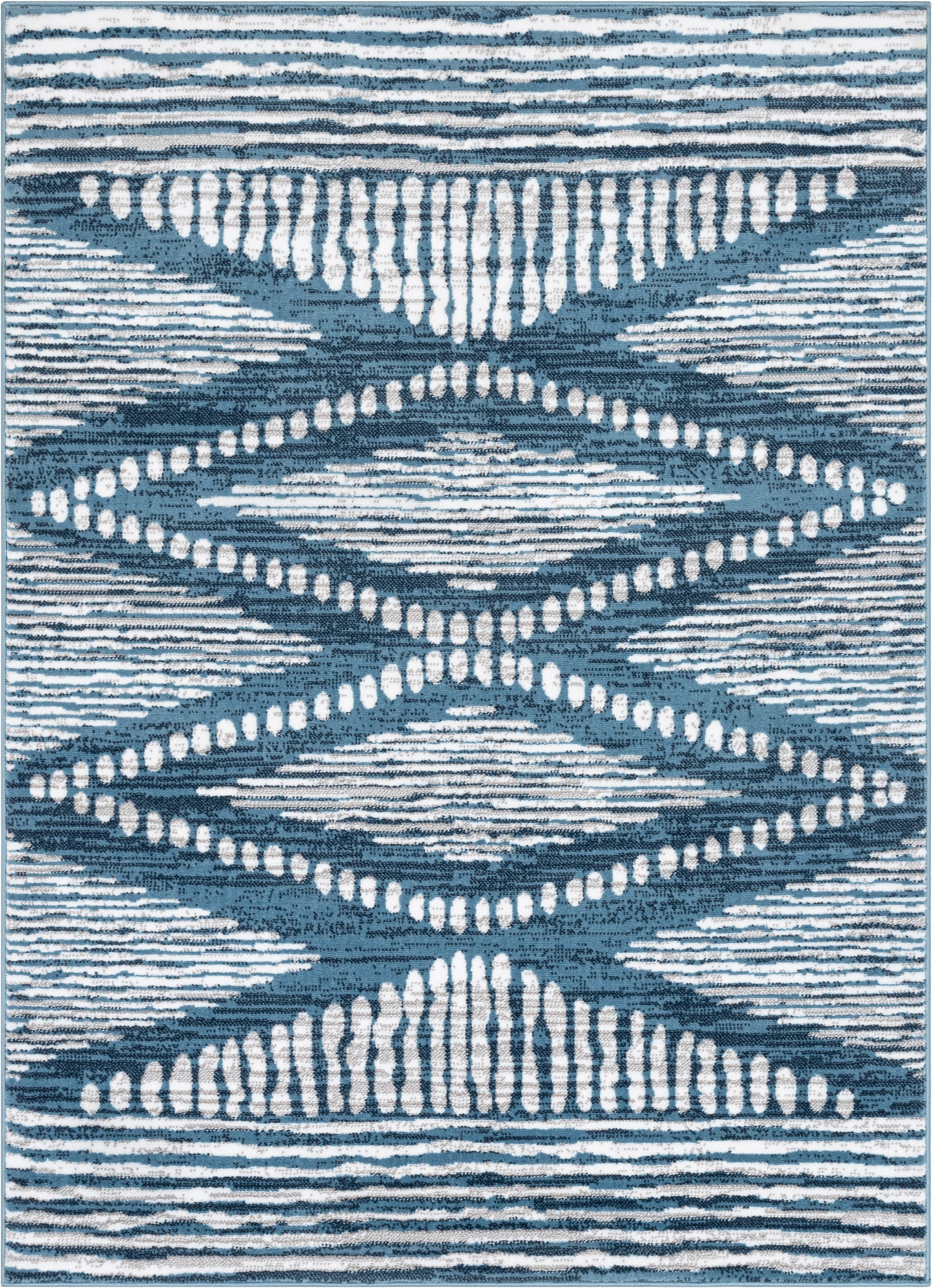 Aosta Tribal Diamond Pattern Light Blue Rug