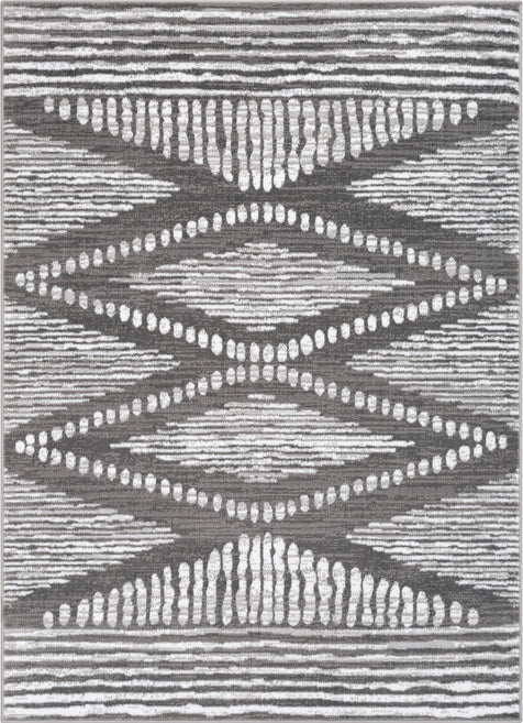 Aosta Tribal Diamond Pattern Grey Rug