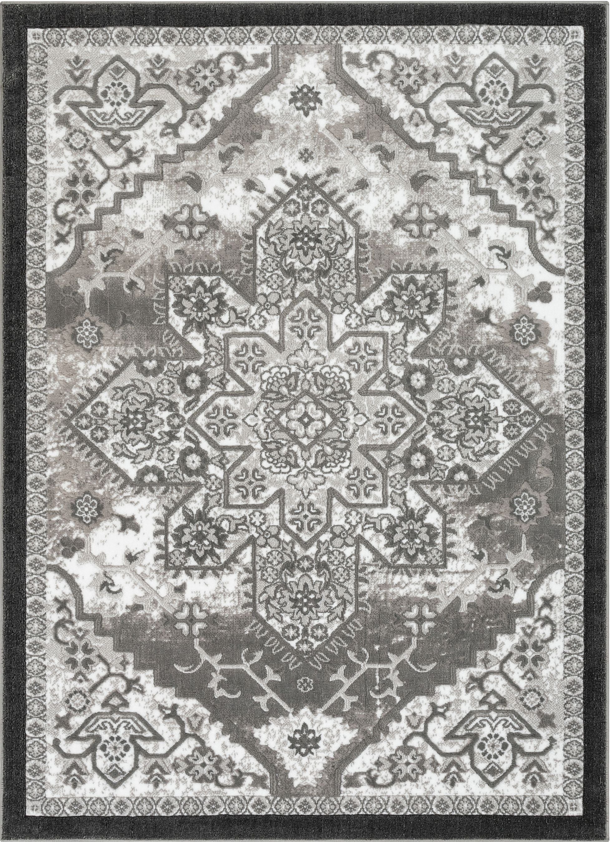 Caya Vintage Medallion Oriental Grey 7'10" x 9'10" Rug