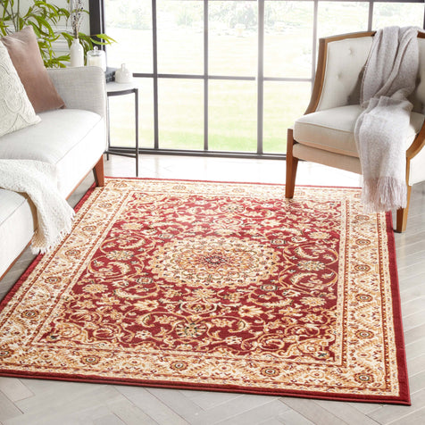 Mykonos Traditional Oriental & Persian Red Rug